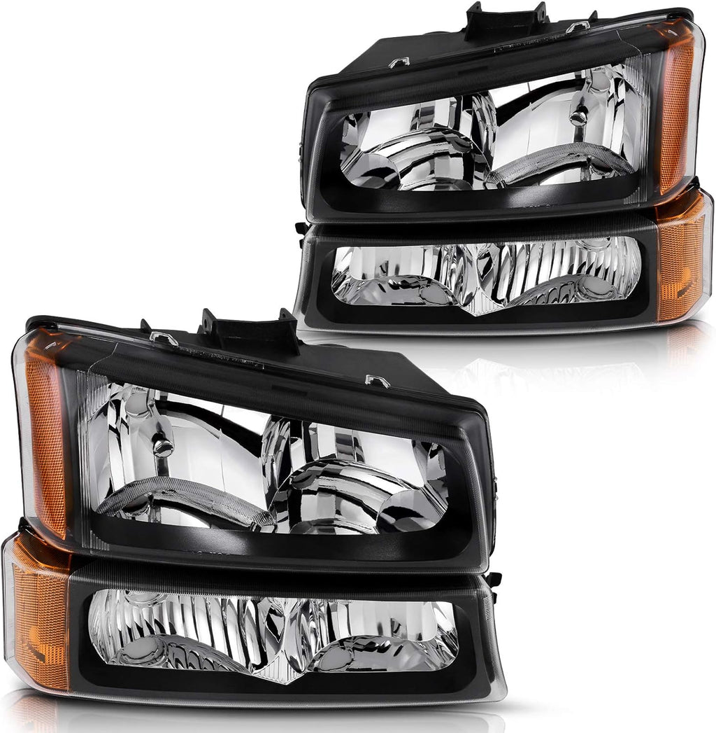 Black Housing Amber Reflector Headlights Assembly T204787