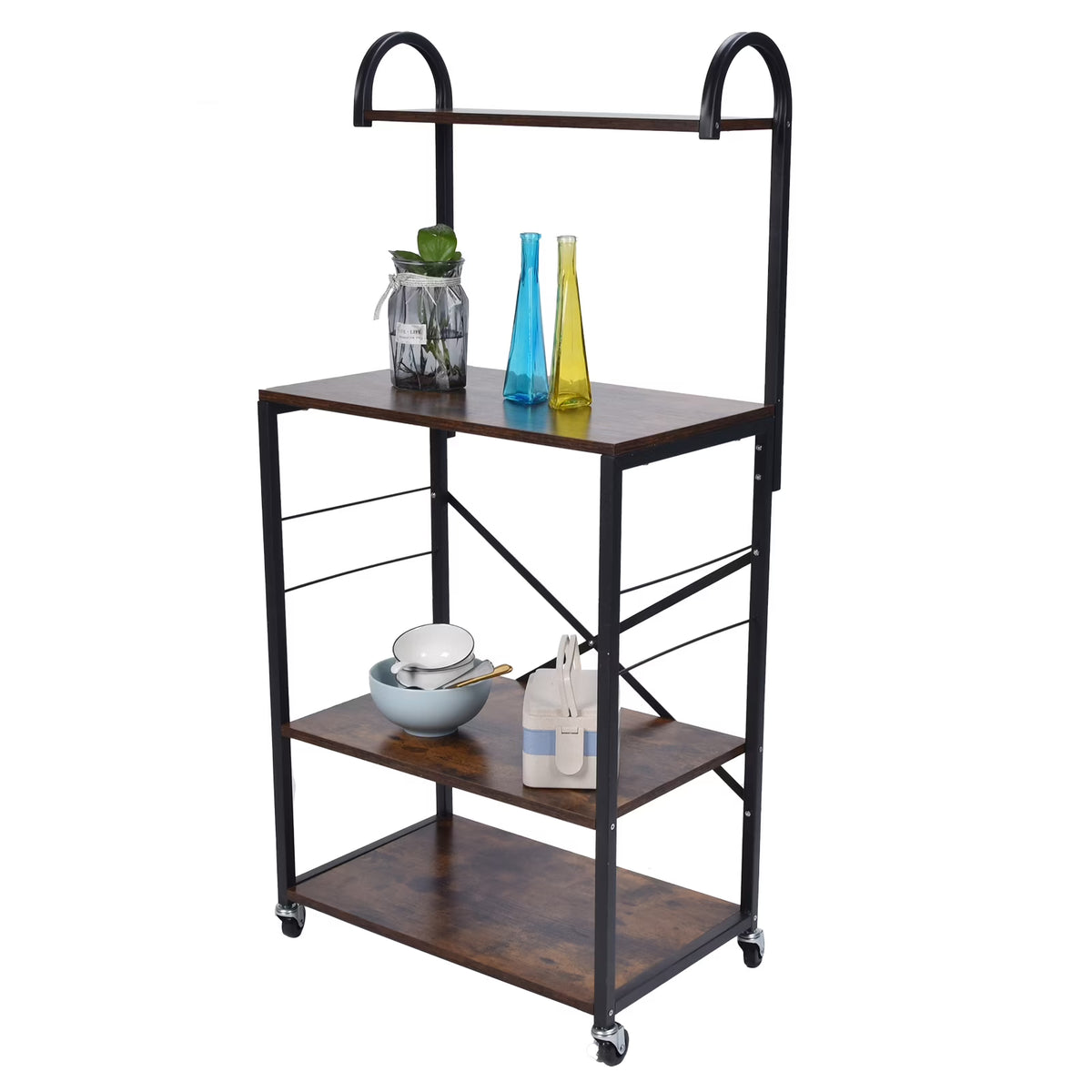 Microwave Storage Stand with Wheels Utility Shelf R623211