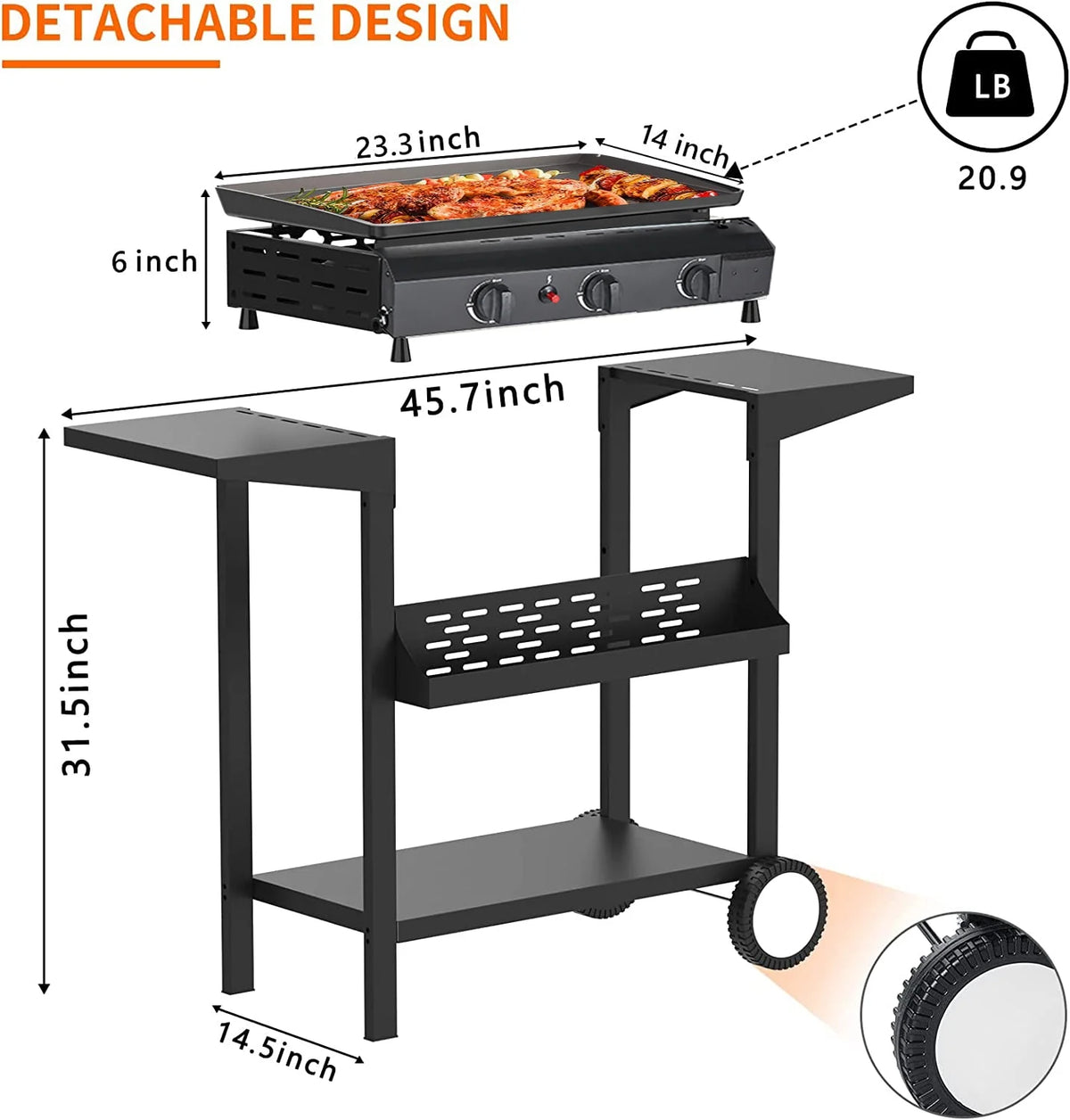 3 Burner BBQ Propane Gas Grill, Stainless Steel, Black P529