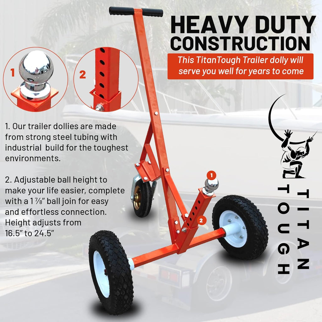 Adjustable Trailer Dolly with Caster Tow Dolly Trailer Mover with 2 Inch Ball G734