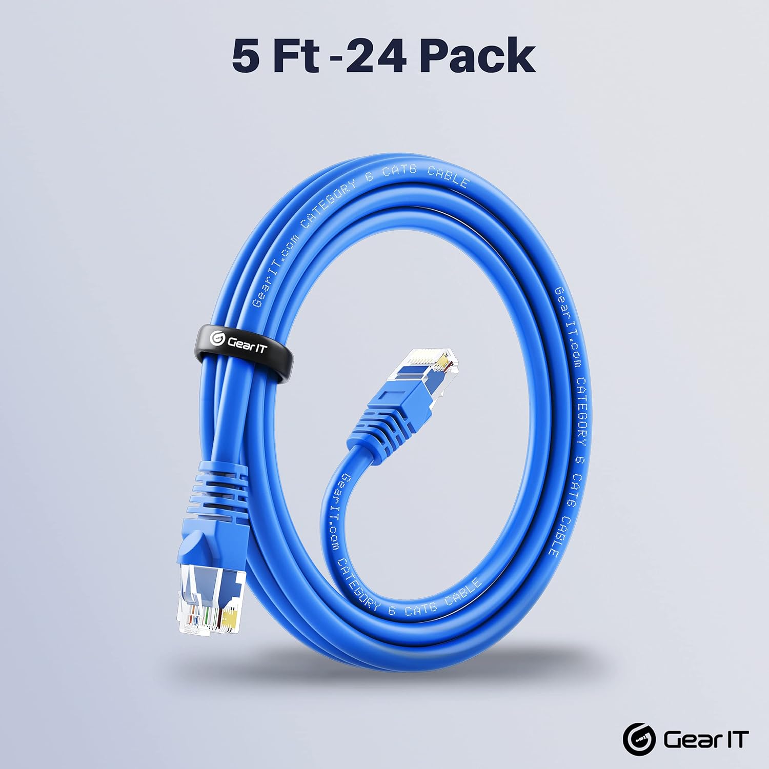 Cat 6 Ethernet Cable 5 ft (24-Pack) Blue T358912