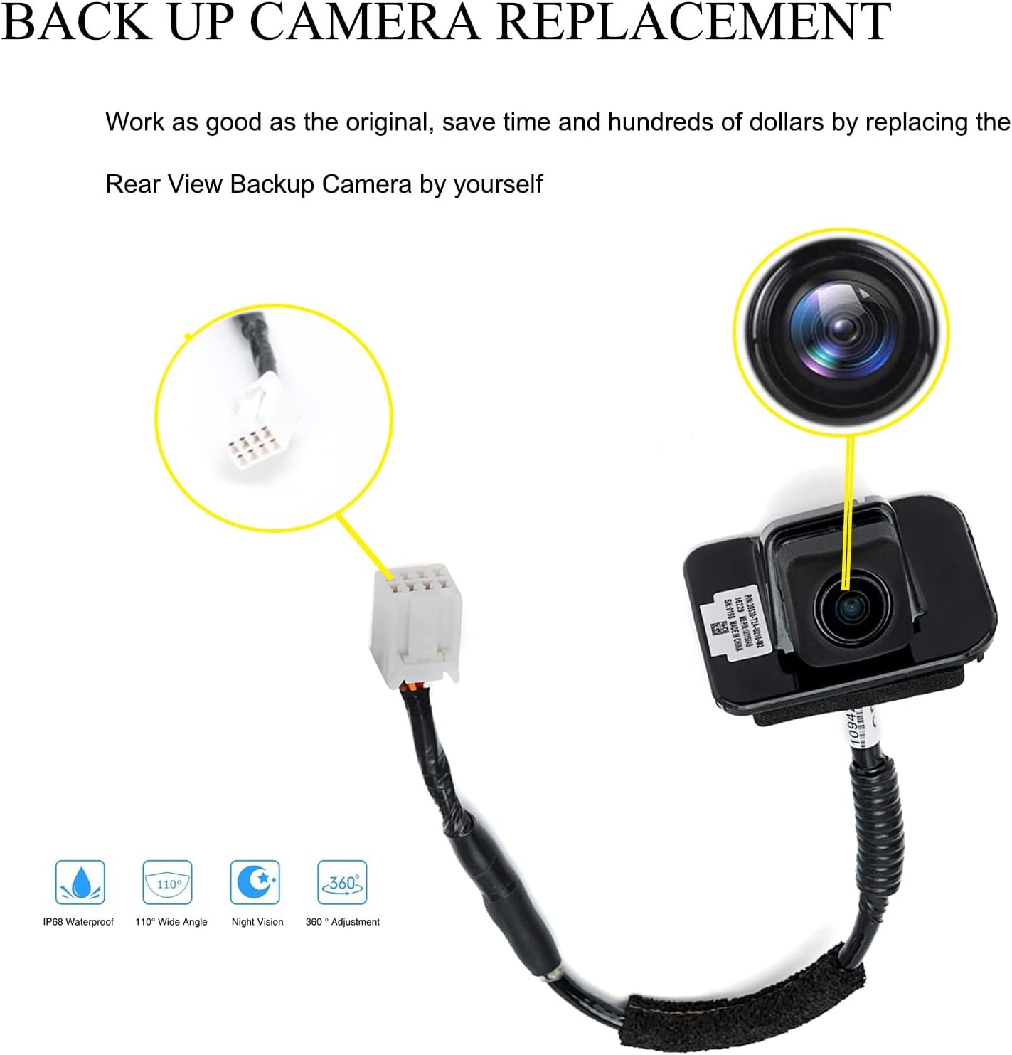 Rear View Backup Camera for Honda Accord Sedan 2014 2015 2016 2017 I8938