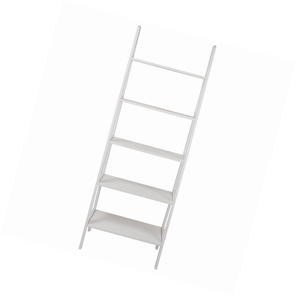 White 5-Shelf Ladder Bookcase Z4747