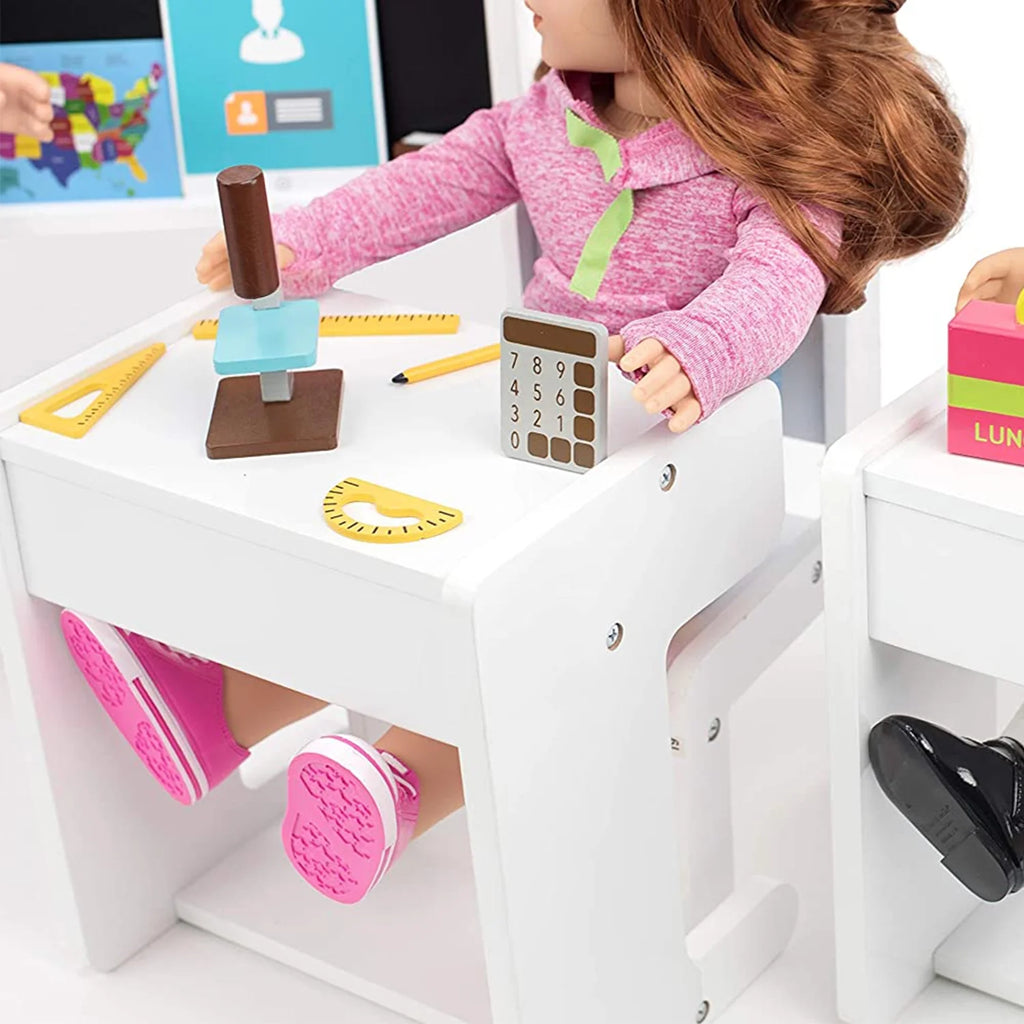 Classroom Playset with Desk and Chair for 18 Inch Dolls Y7587