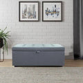 Gray Tufted Rectangle Storage Ottoman J36030