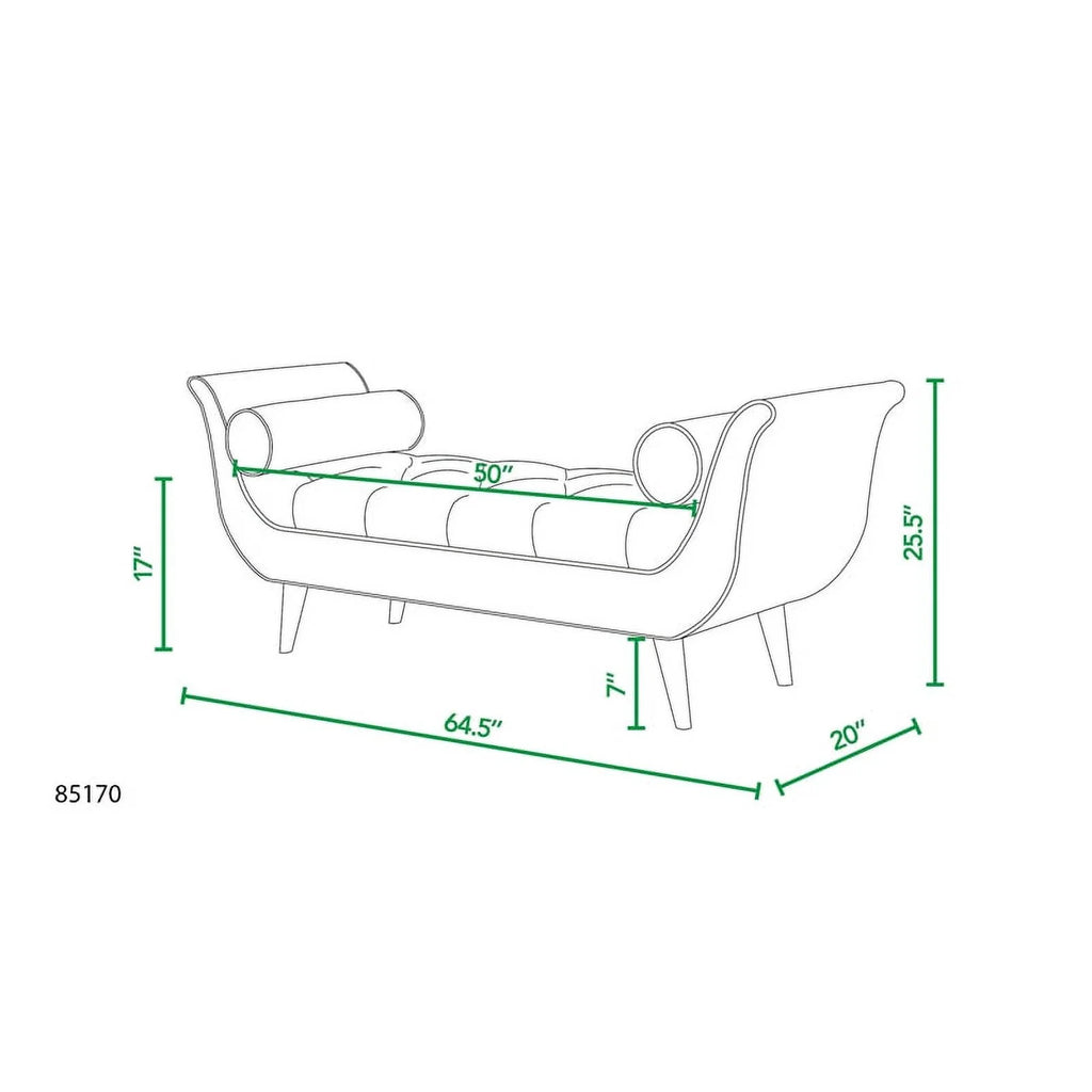 Teal Velvet Tufted Entryway Bench C17544