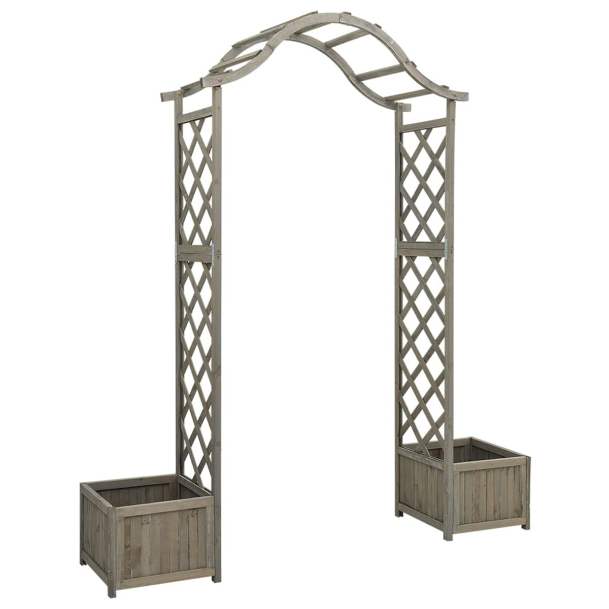 Gray Solid Firwood Garden Pergola with Planter F304