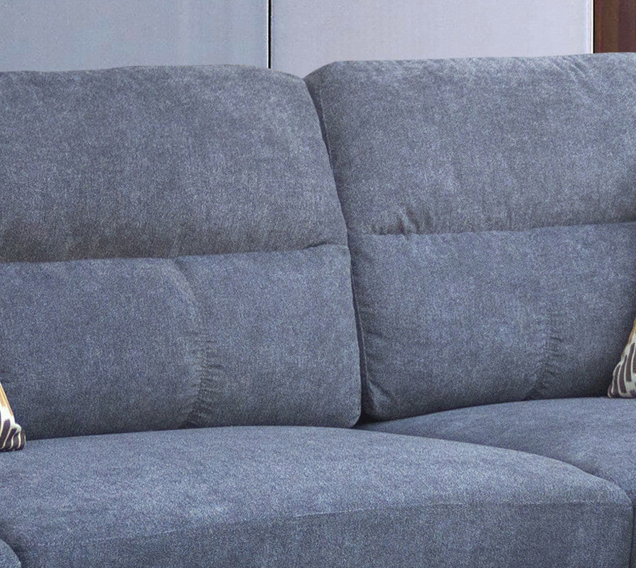 Gray Fabric Sectional Sofa with Ottoman and 2 Pillows E4382