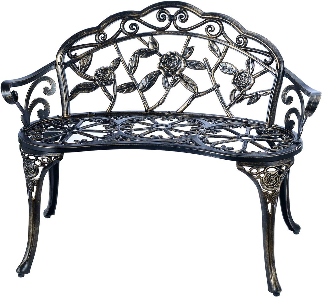 Copper Cast Aluminum Double Seat Patio Bench I7847