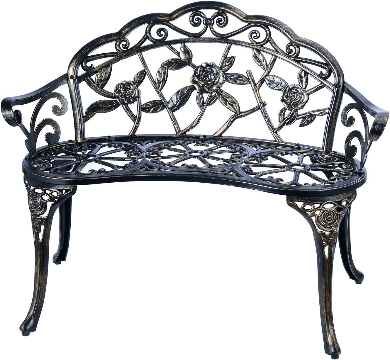 Copper Cast Aluminum Double Seat Patio Bench I7847
