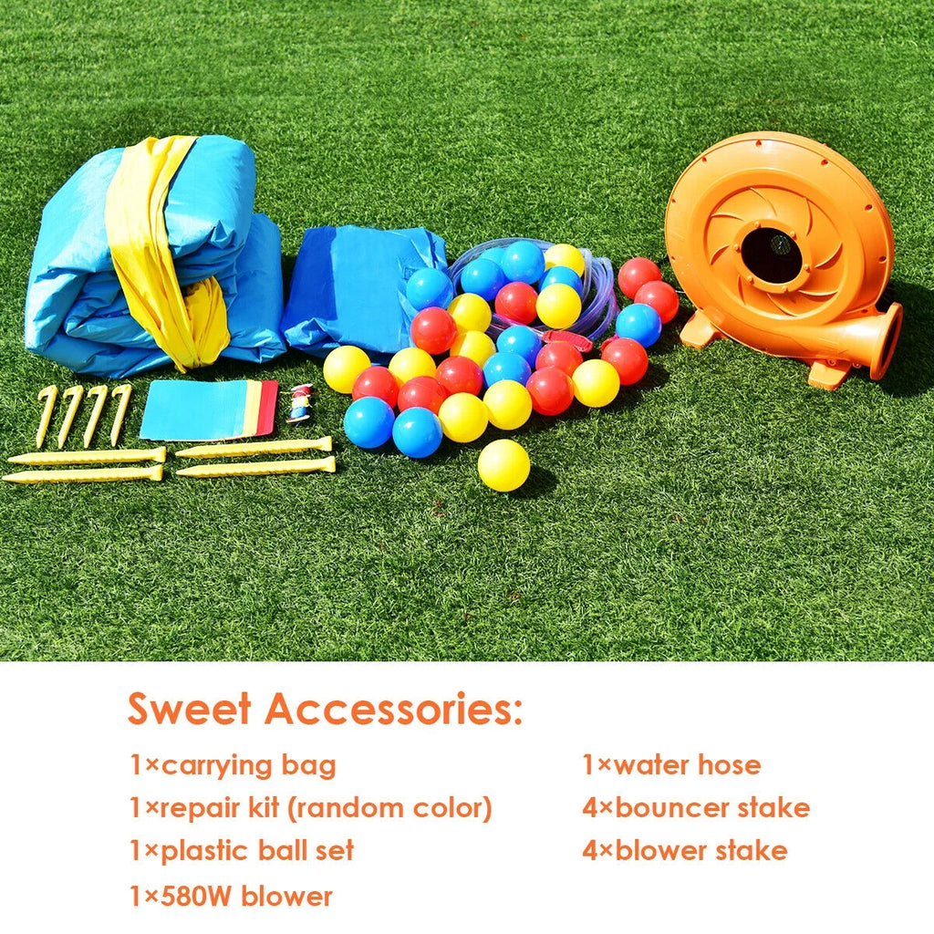Inflatable Bounce House with Pool and 480W Blower Y5358