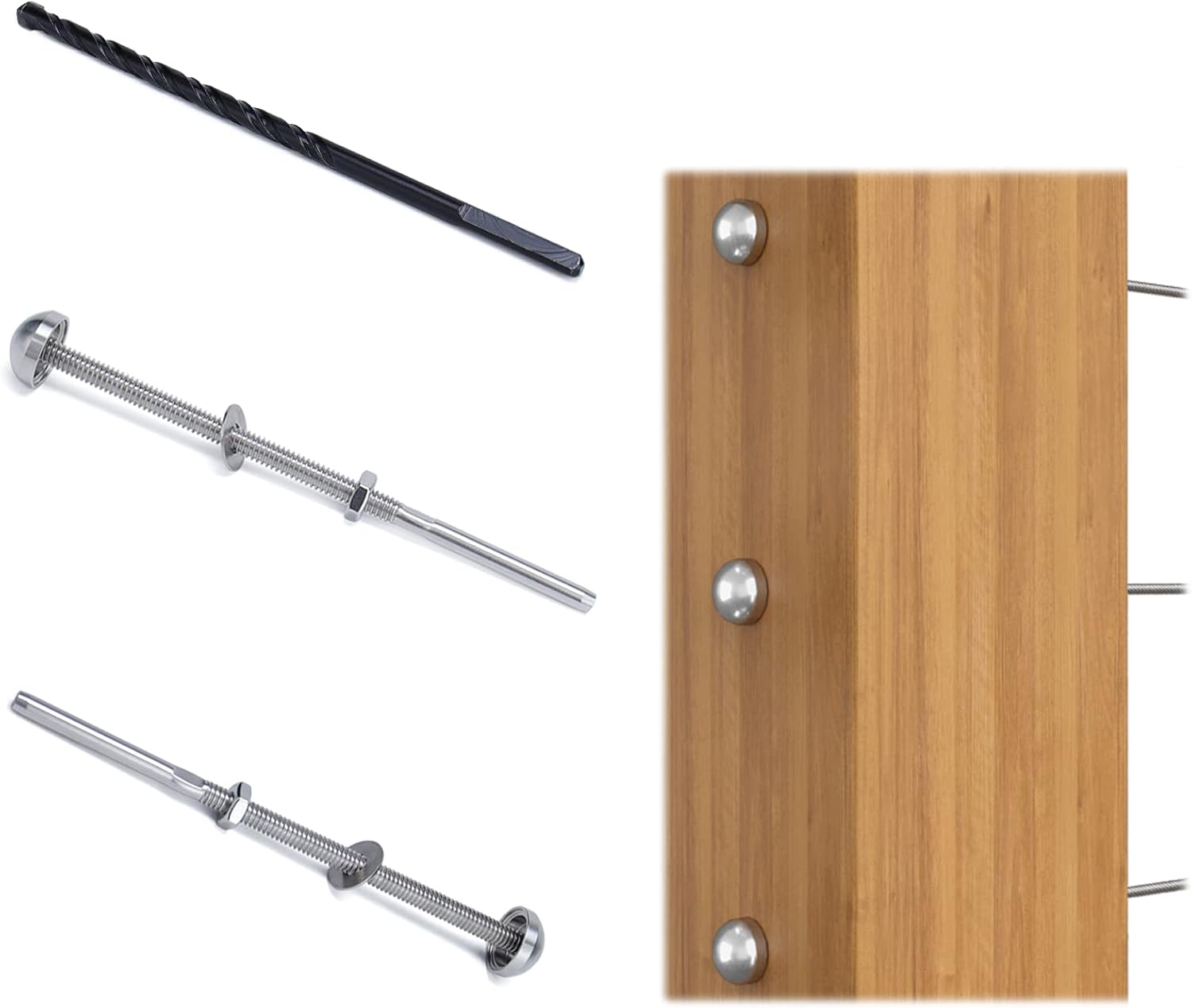 20Pack 1/8 Cable Railing Kit End Fitting Terminal T316 Stainless Steel L380865