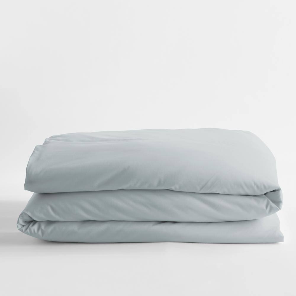 Pearl Gray Solid Egyptian Cotton Sateen Oversized Queen Duvet Cover A594