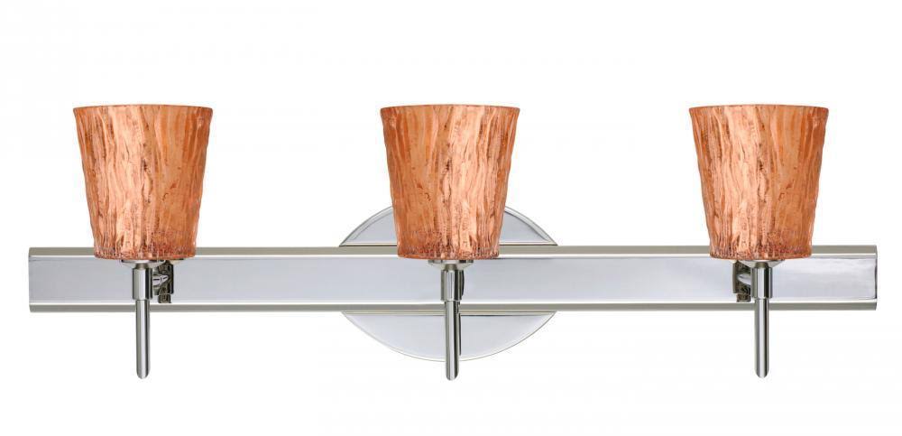 Chrome Stone Copper Foil 3x5W LED Wall Light G882