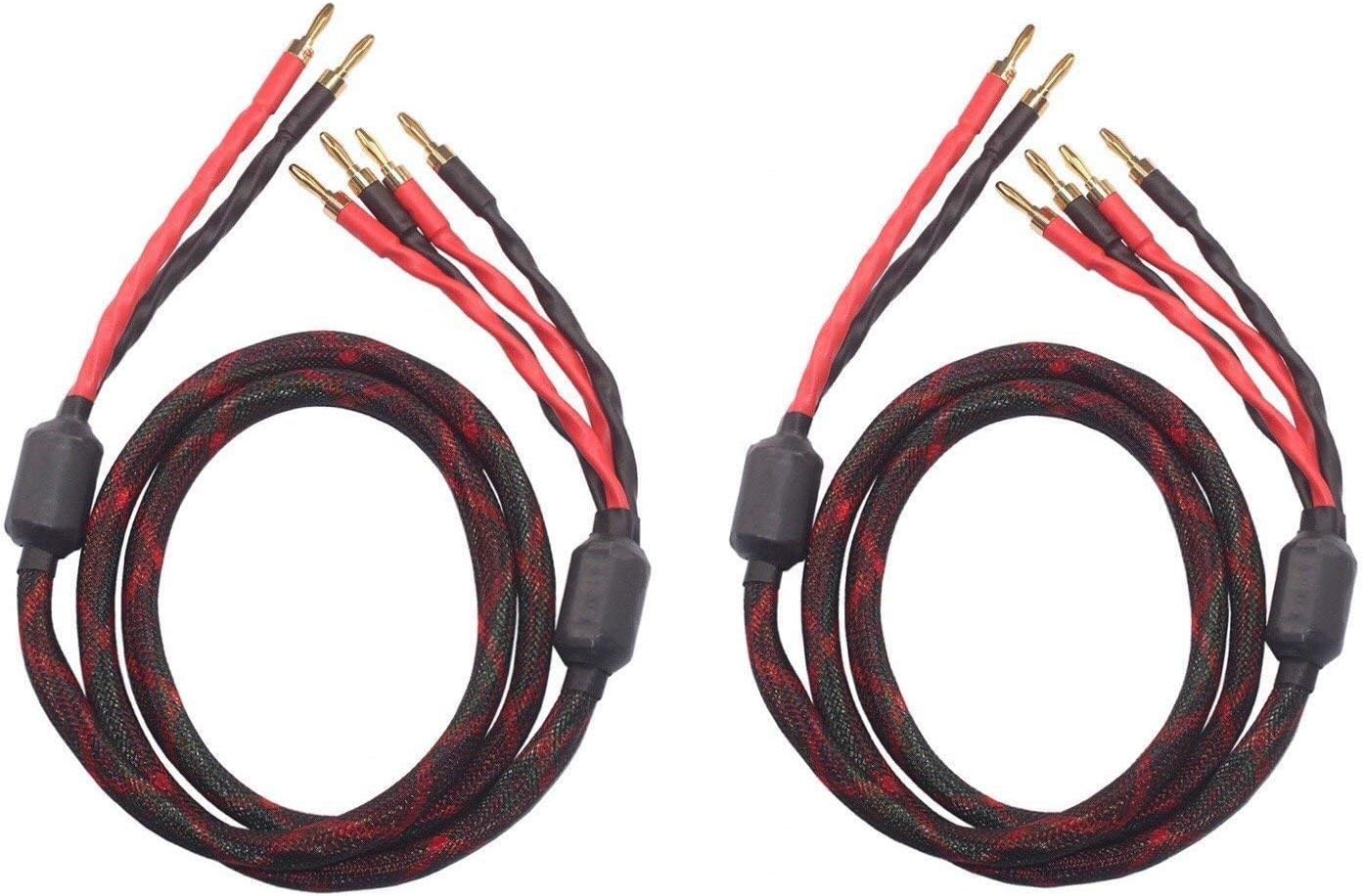 Bi-Wire Speaker Cable with Banana Plugs, 1pair Set, 2.5M X649858