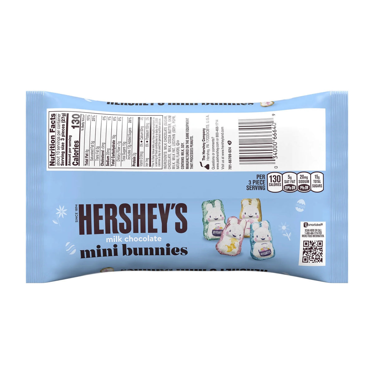 Milk Chocolate Mini Bunnies Easter Candy, Bag 9.1 oz X956703