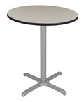 36x22 Round X-Base Table Maple Grey U436