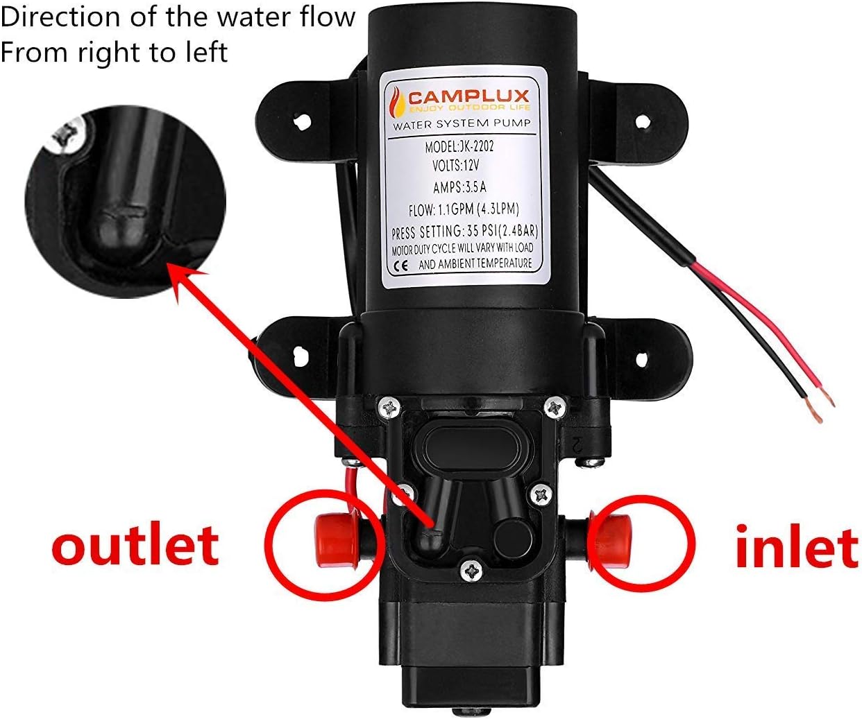 12V 35PSI DC 1.2GPM 4.3LPM Diaphragm Water Pump Pack of 2 C948