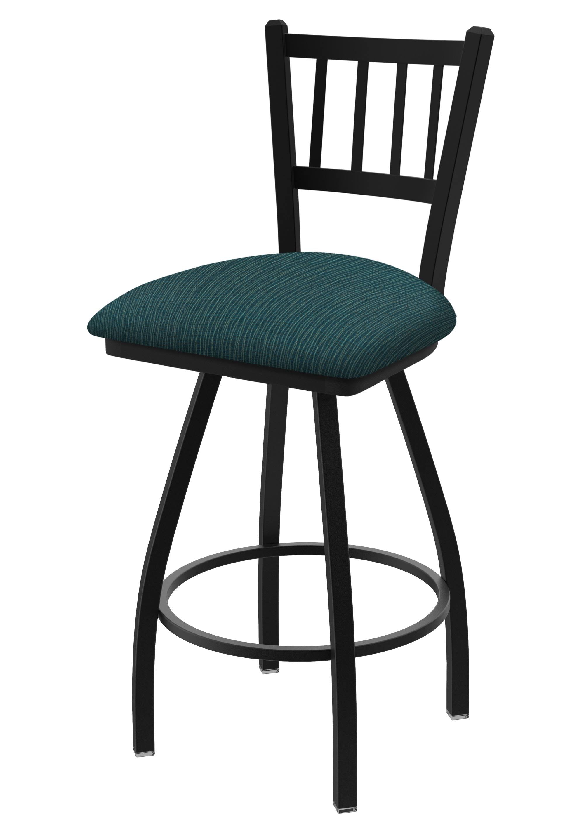 36-Inch Swivel Bar Stool with Black Wrinkle Finish and Graph Tidal Seat C429