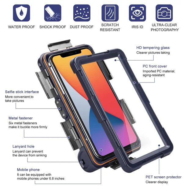 Waterproof Protective Case for Coolpad Cool 12A and Phones Up to 6.9 Inch with Lanyard T4796