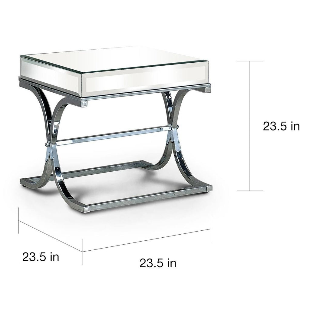 Chrome Metal Square End Table L629151