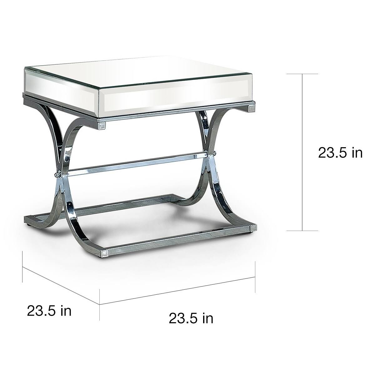 Chrome Metal Square End Table L629151