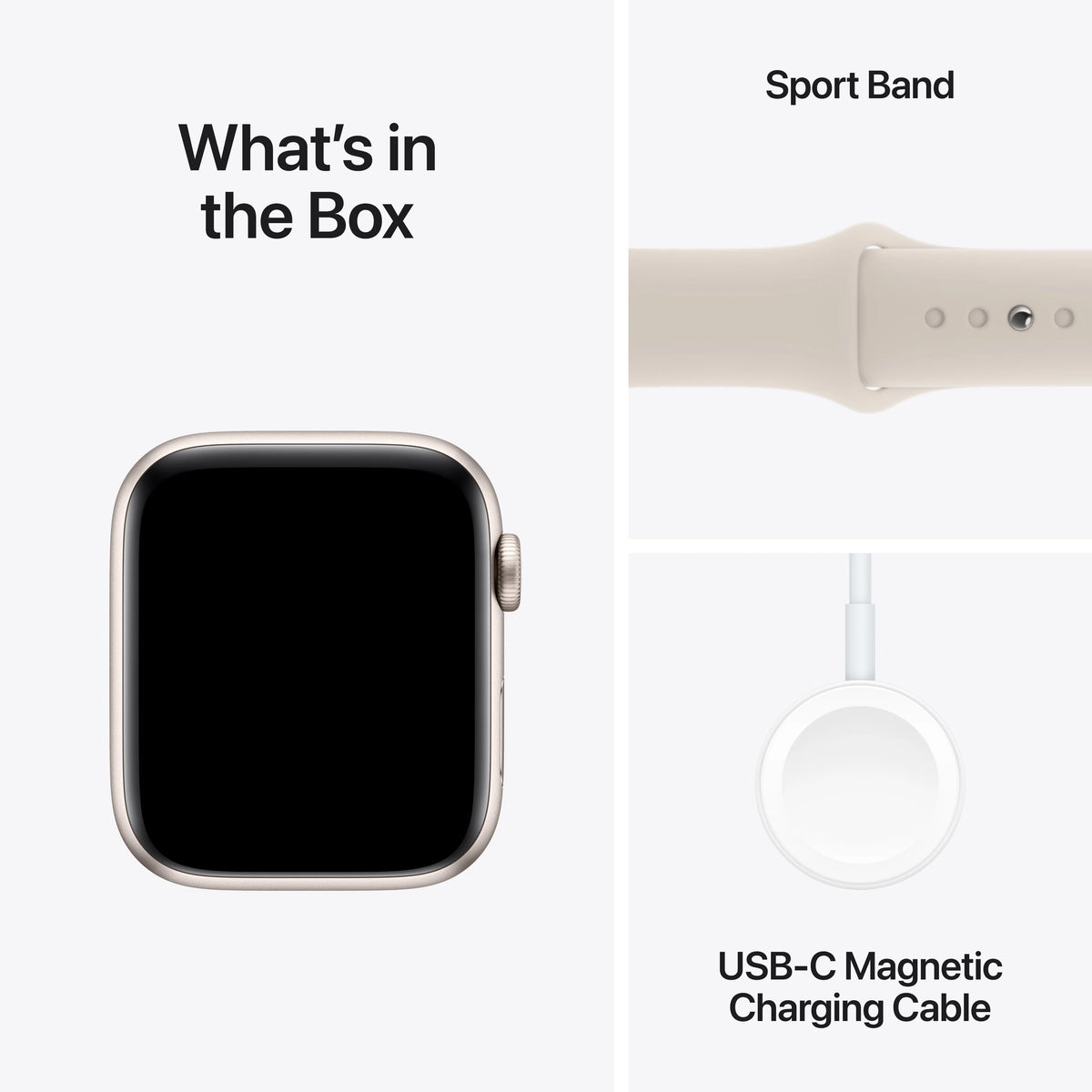 Starlight Aluminum Case Apple Watch SE GPS 44mm with Starlight Sport Band D394390