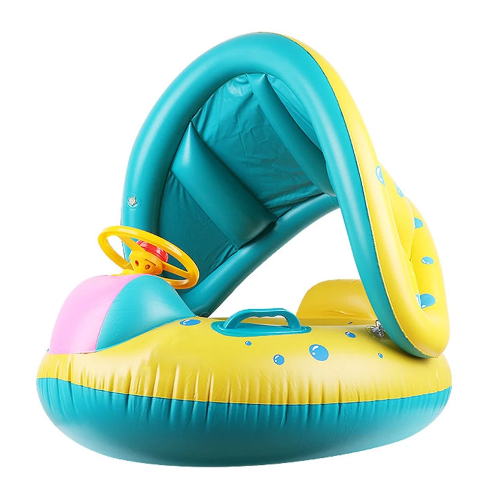 Inflatable Swimming Ring with Sunshade Water Float Toy Z61741