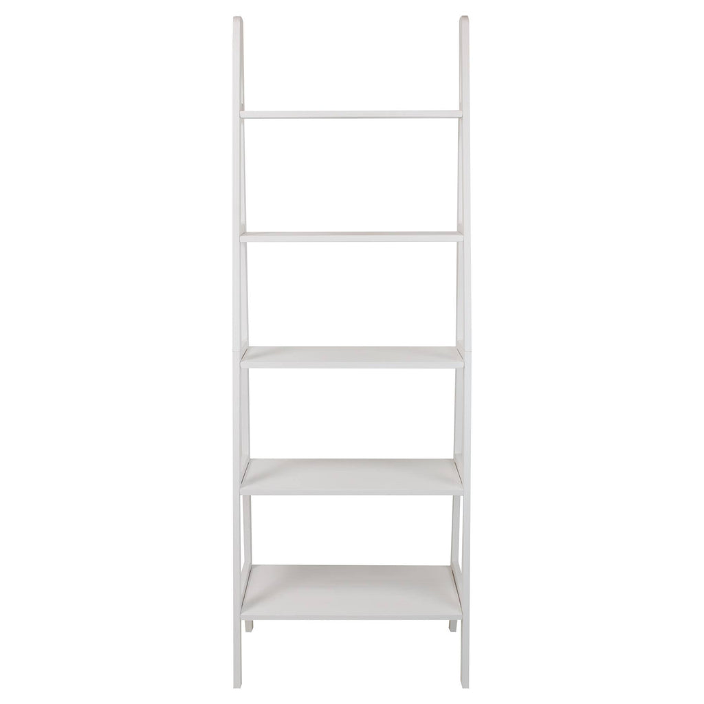 White 5-Shelf Ladder Bookcase Z4747
