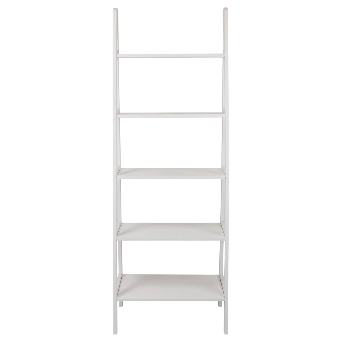 White 5-Shelf Ladder Bookcase Z4747
