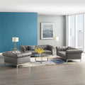 3 Piece Upholstered Leather Set in Gray M389