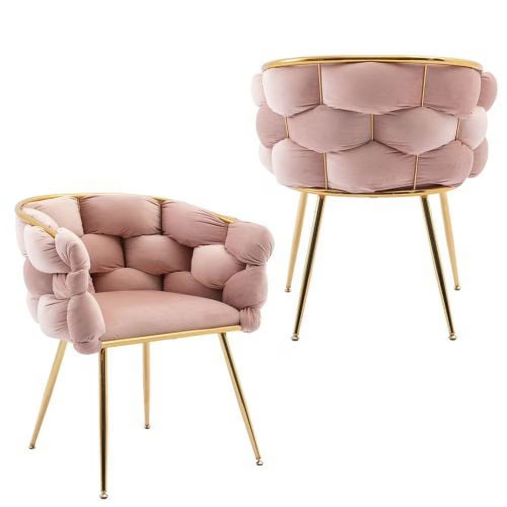 Pink Velvet Single Sofa Chair Set Of 2 L362801