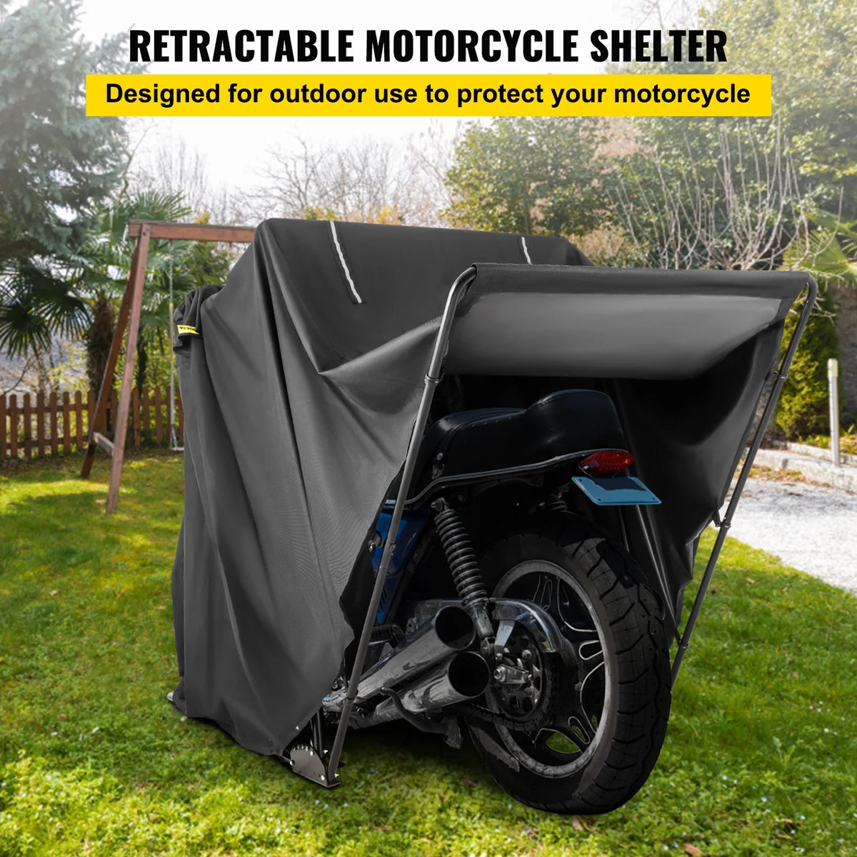 Heavy Duty Motorcycle Cover, 600D Oxford Waterproof with Lock-Holes & Storage Bag W99938