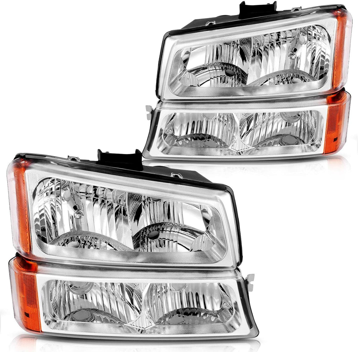 Black Housing Amber Reflector Headlights Assembly T204787
