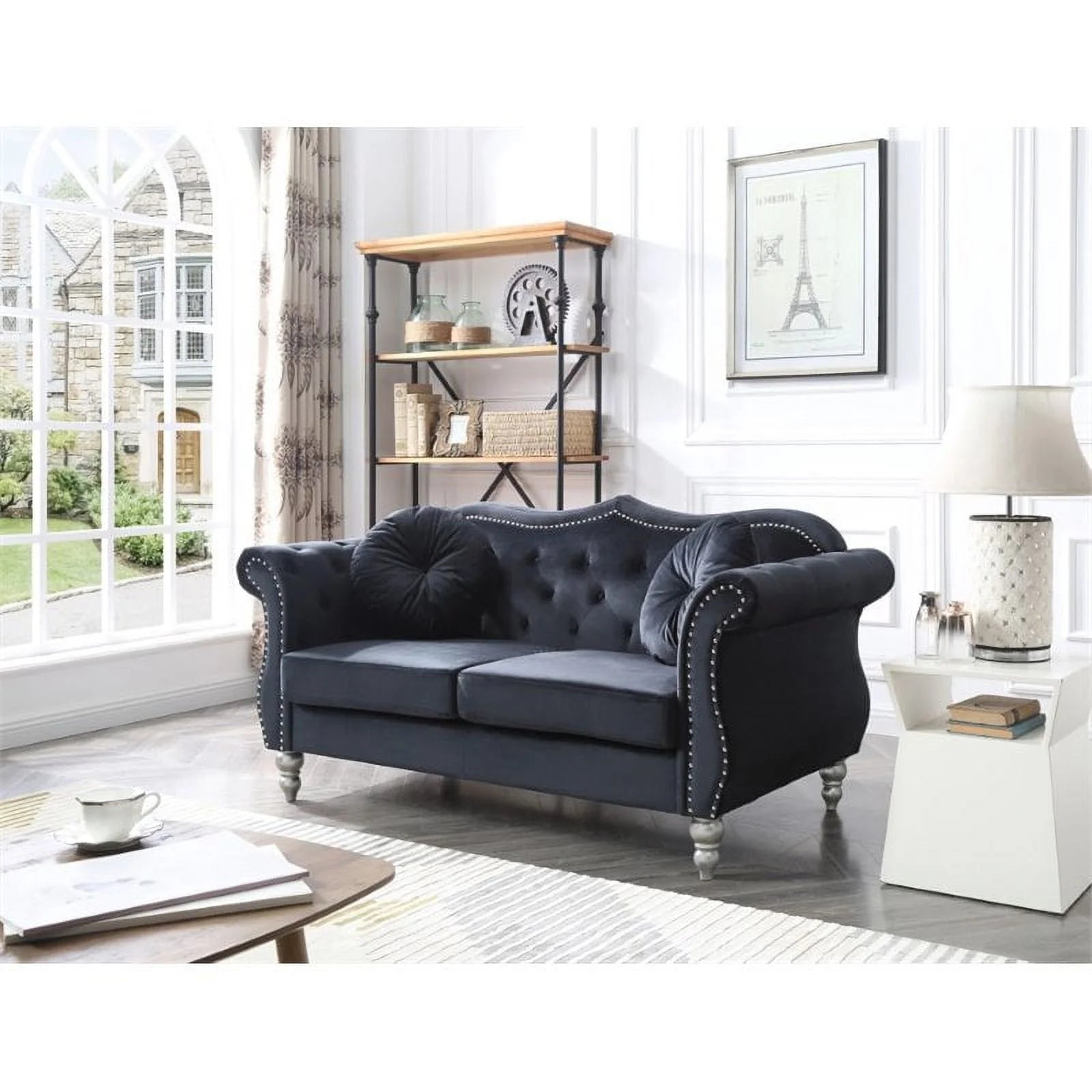 Black Sofa and Loveseat Furniture Set J29909