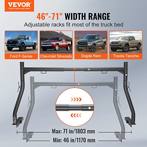 71in Aluminum Truck Rack with 8 Non-Drilling C-Clamps T6623