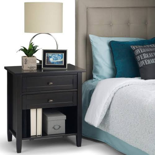 Dark Brown Solid Wood Bedside Table N3982