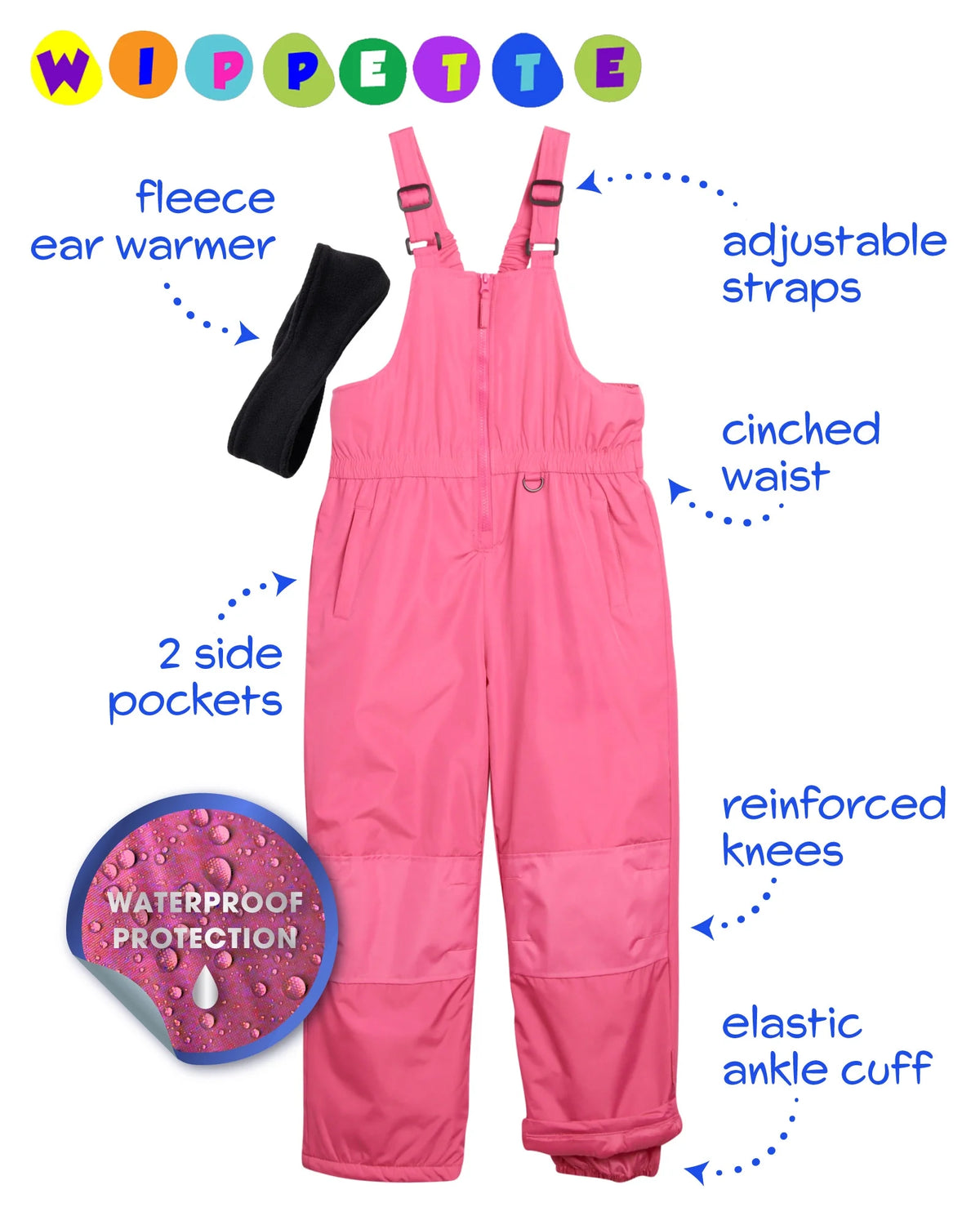 Insulated Waterproof Ski Bib Overalls (5-18) J38093