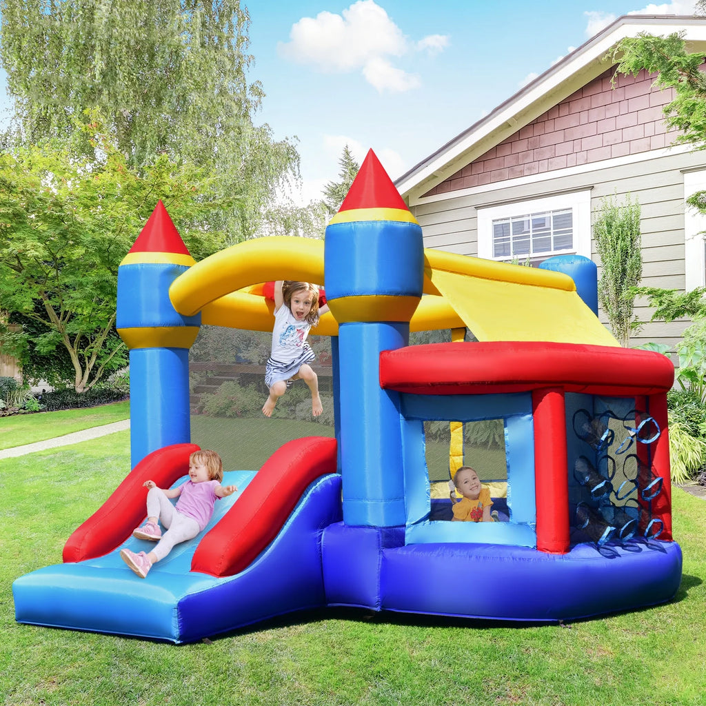 Inflatable Bounce House Castle Slide Bouncer with Basketball Hoop J615