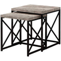 Taupe Black Particle Board Metal 2pcs Nesting Table Set R846