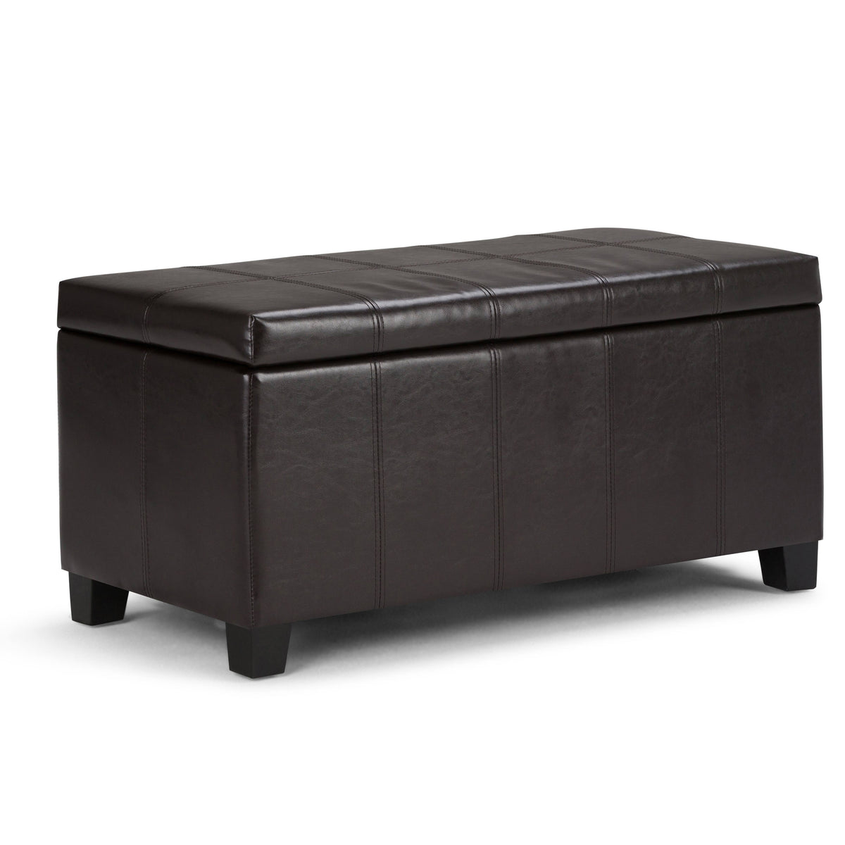 Distressed Gray Taupe Storage Ottoman Bench P65118