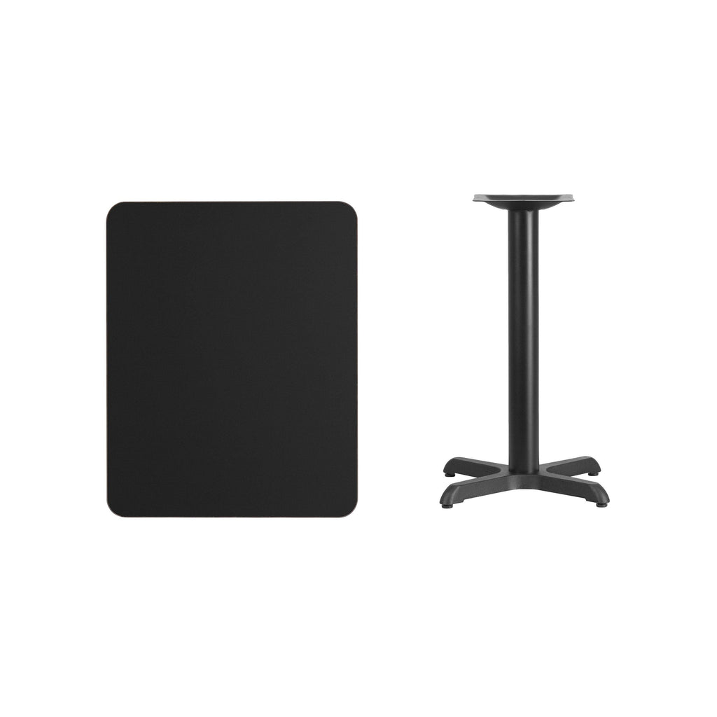 Black Rectangular Laminate Table Top/Base W298