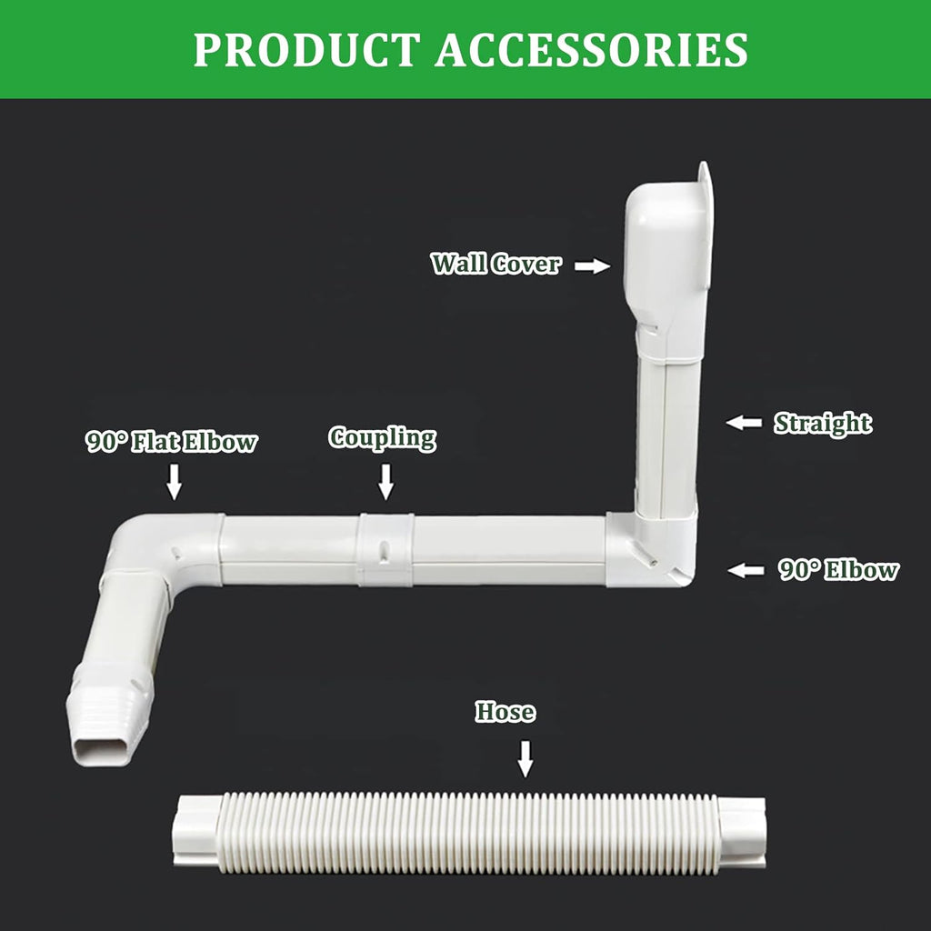 PVC Decorative Line Set Cover Kit for Ductless Mini Split Air Conditioners, Pack of 2 Q477