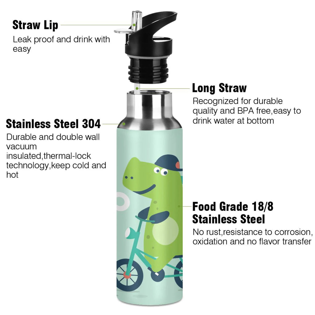 Stainless Steel Vacuum Insulated Water Bottle with Straw Lid 20 OZ W434354