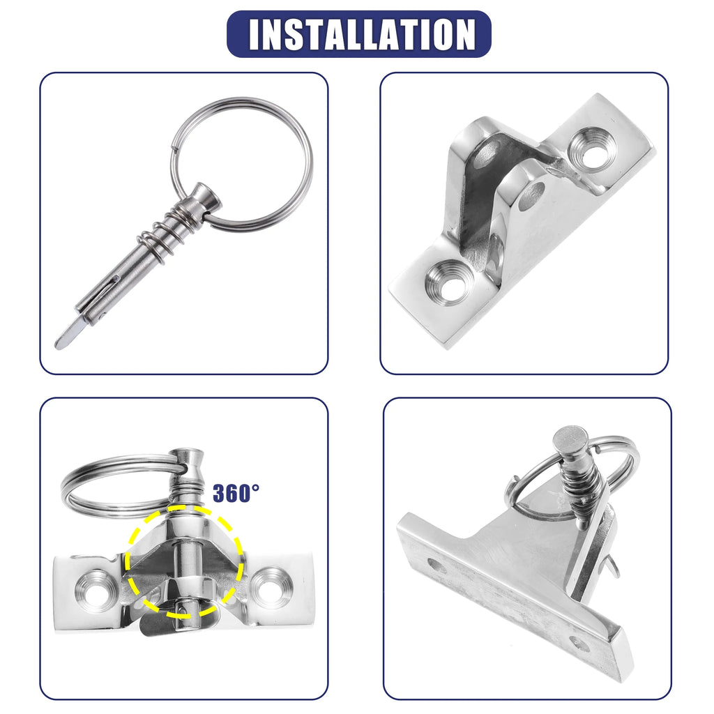 4pcs 316 Stainless Steel Deck Hinge with Pin and Ring J752