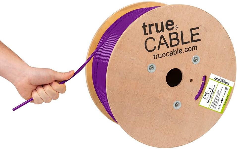 Cat6A Plenum 1000ft Pink 23AWG 4 Pair Solid Bare Copper Bulk Ethernet Cable G146226