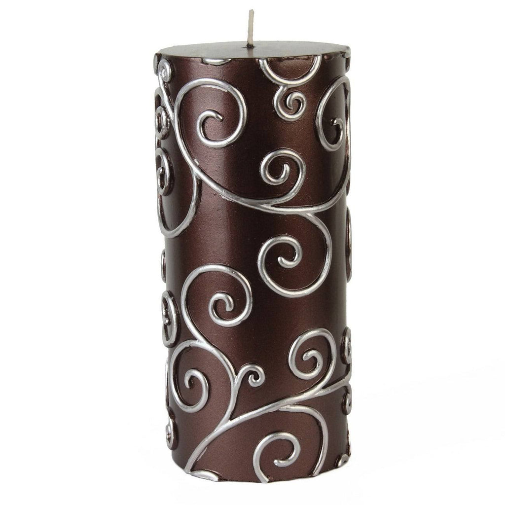 Purple Scroll Pillar Candle 12Pcs C636857