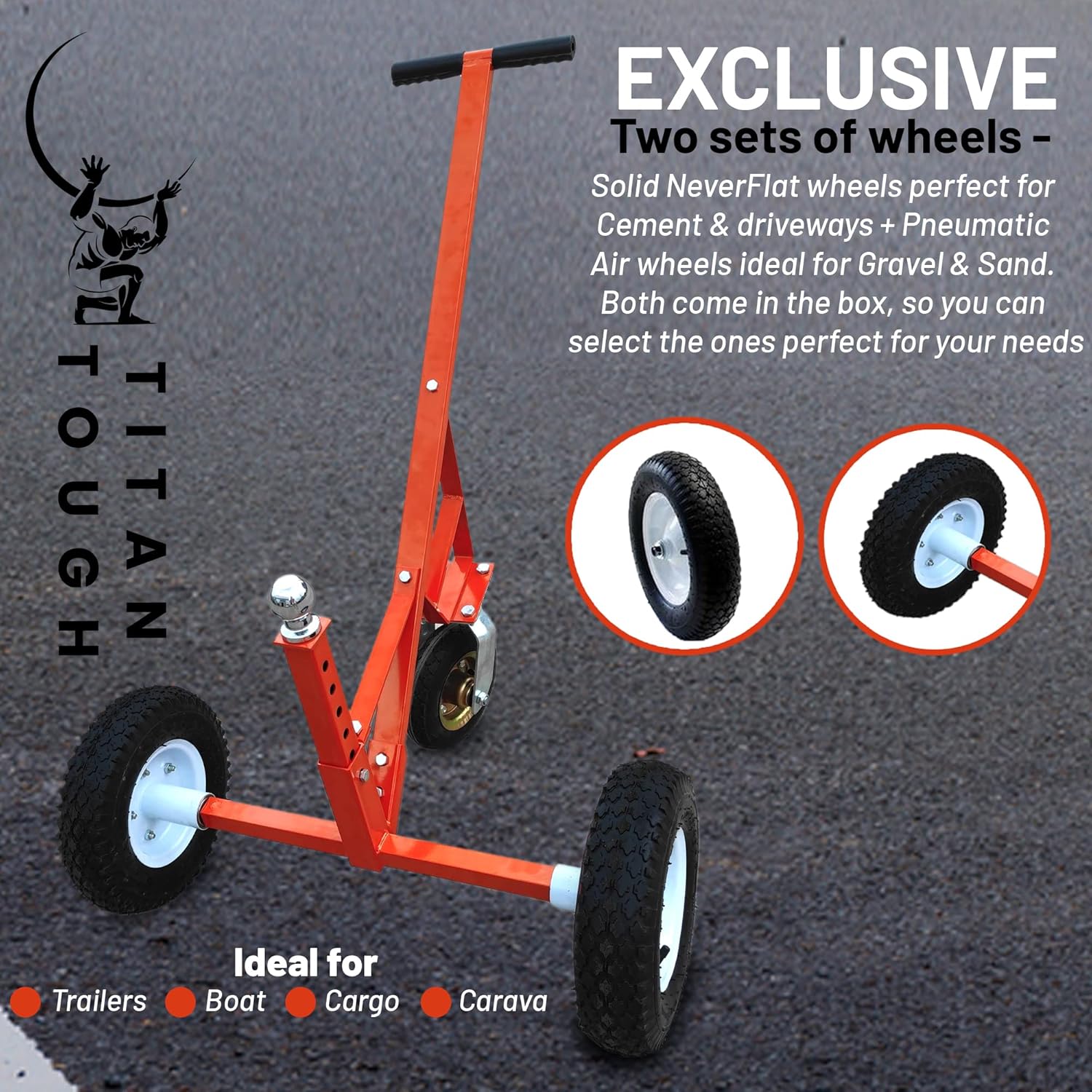 Adjustable Trailer Dolly with Caster Tow Dolly Trailer Mover with 2 Inch Ball G734