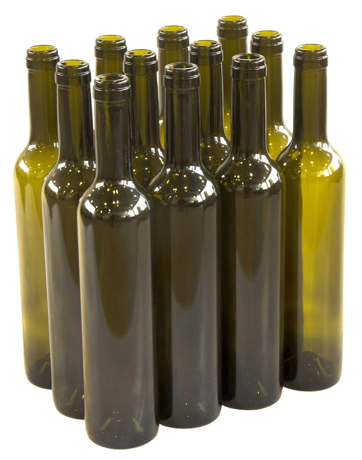 500ml Antique Green Glass Wine Bottle - Case of 12 D699