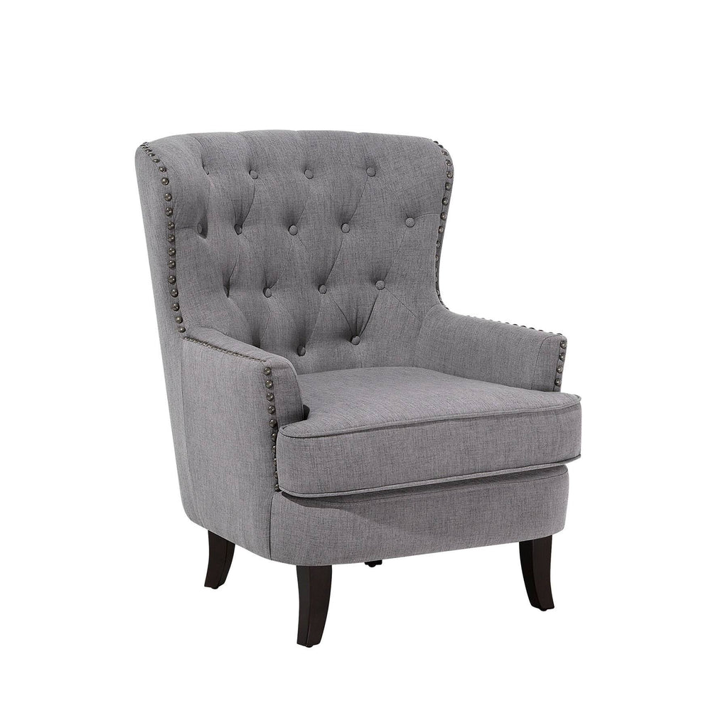 Fabric Wingback Chair Gray V924